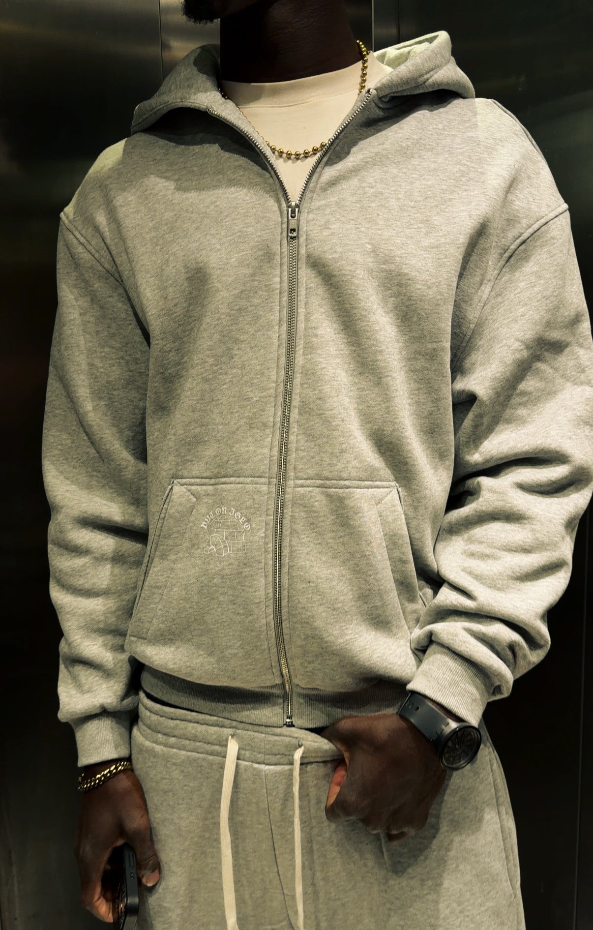 Hagtwi Sweat Zip Hoodie - Heather Grey