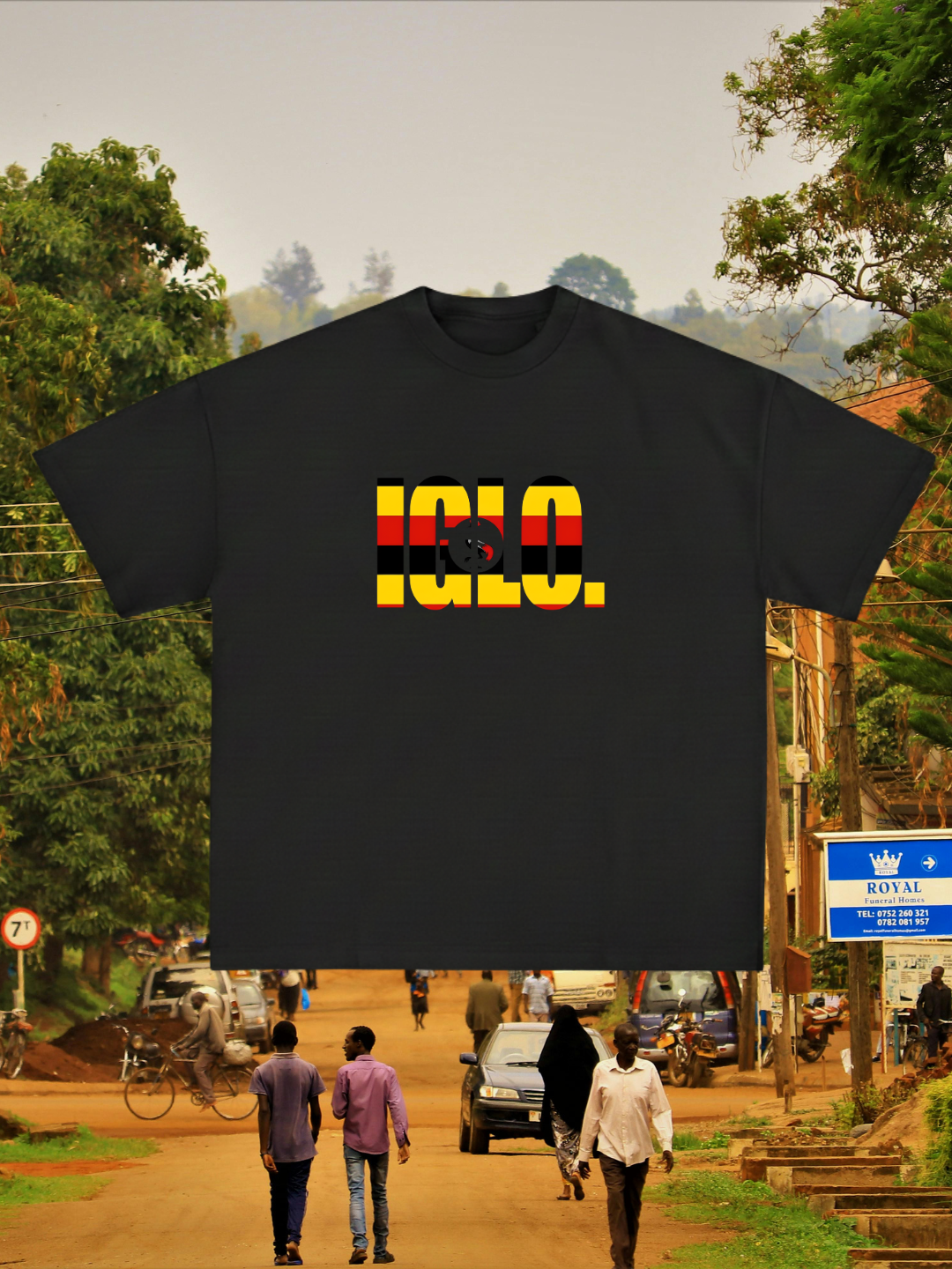 Uganda Flag Tee - Black
